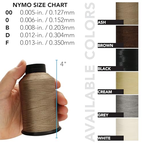The Beadsmith Nymo Thread, Made of Nylon - color: Ash, size: Size D, 1584 Yards