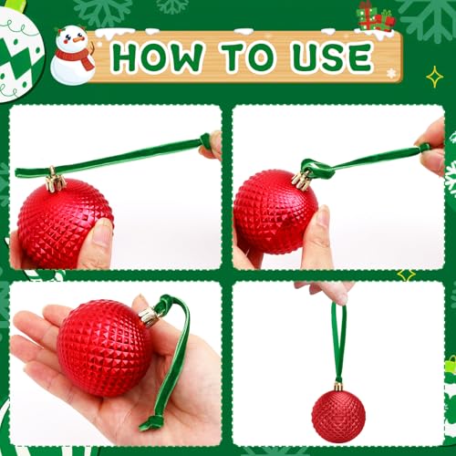 JUNEBRUSHS 120Pcs Velvet Christmas Ornament Ribbon Hangers, Hand Tied Green Velvet Ornament String Loops for Christmas Tree Decorations - color: Green