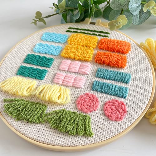Myfelicity Punch Needle Kit for Beginners Adults – Complete Embroidery Set with Needles, Threads, Fabric & Patterns for DIY Craft Projects