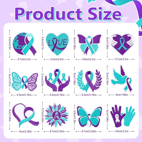 AUGSUN 36pcs Suicide Prevention Awareness Iron on Patches for Clothing - style: Suicide Prevention Awareness