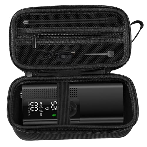 Case for Airmoto for MODARI Tire Inflator Portable Air Compressor Case,120 PSI Air Pump,Car Tire Pressure Gauge (120 150 PSI) Storage Bag, Air House, Connector and Accessories (Box Only)-(Black) - color: Black+black Zipper