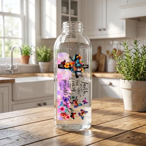 8‑Pack UV‑DTF Rub‑On Transfer Stickers, Waterproof 3D Bible‑Faith Floral Butterfly Cup Decals, Heat‑Free Crystal Transfers for Tumblers, Coffee Mugs, Laptops & Flat Furniture Decor. - style: Jesus-8PCS