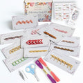 12 Perforated Beginner Embroidery Stitch Cards DIY Kit, Easy to Learn Patterns from Videos and Illustrated Step by Step Instructions, Needlepoint Kits for Adults Include Tools, Threads, Handmade Gifts - color: Purple