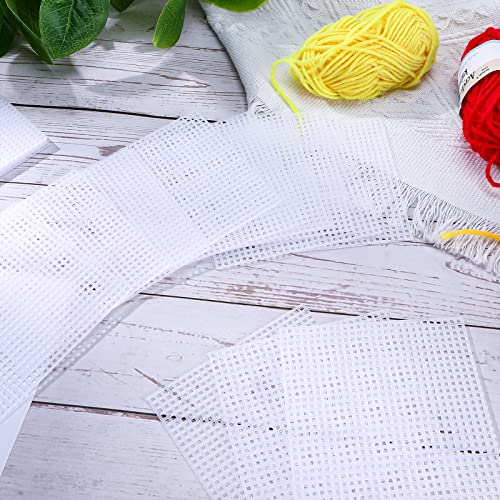 Yunlly 100 Pcs 7 Count Plastic Canvas Mesh Sheets, 4.5'' Square Canvas