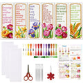 ORIGACH 6 Set Bible Verse Floral Cross Stitch Bookmark Kit for Beginner - style: Floral Scripture & Inspirational Verse