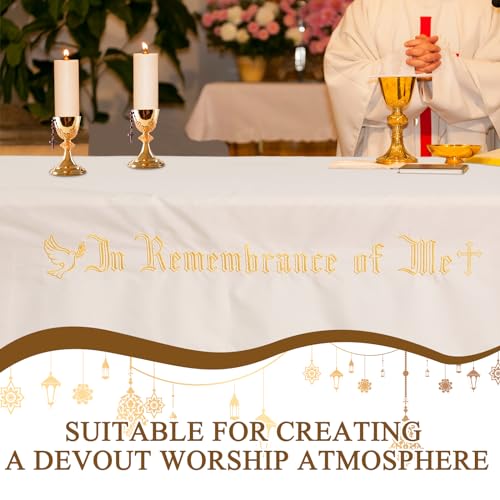 VitalCozy in Remembrance of Me Communion Cloth Church, Gold Embroidery - color: Gold Embroidery