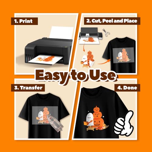TranSmile PU-Heat Transfer Paper for Dark Fabric, 8.5 x 11 In 20 Sheets - color: Dark, size: 20 Sheets