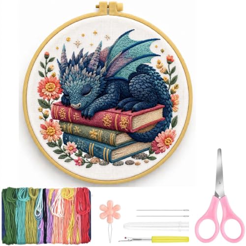 niurenmaoyi Dragon Embroidery Kit for Beginners,Sewing Kit for Adults - color: Embroidery Kits-0621-15