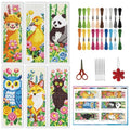 INFUNLY 6Pcs Animal Cross Stitch Bookmark Kit 3x8.5 Inch Stamped Embroidery Kit for Adults with Backing Felt Floss Pre Printed Fabric Needlepoint Bookmark Set DIY Craft Gift for Readers Writers - style: Animals