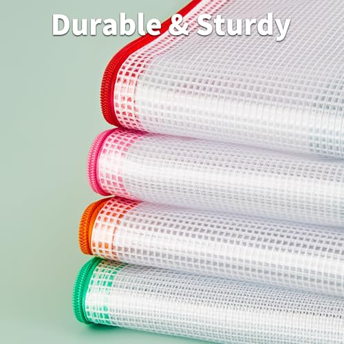 JARLINK A3 Mesh Zipper Pouch, Extra Large Waterproof File Bags, 12 Pcs - style: 12pcs
