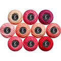 Crochet Thread 10 Balls Cardinal Size 8 for Crochet Hardanger Cross Stitch Needlepoint Hand Embroidery (Pink Series) - color: Pink Series