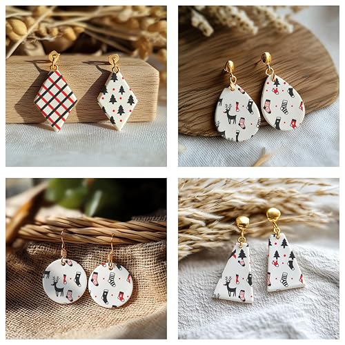 2 Layers Christmas Slik Screens for Polymer Clay Earring Making, Set of Two Designs of Two Layers SSCMB-65 - color: SSCMB-65