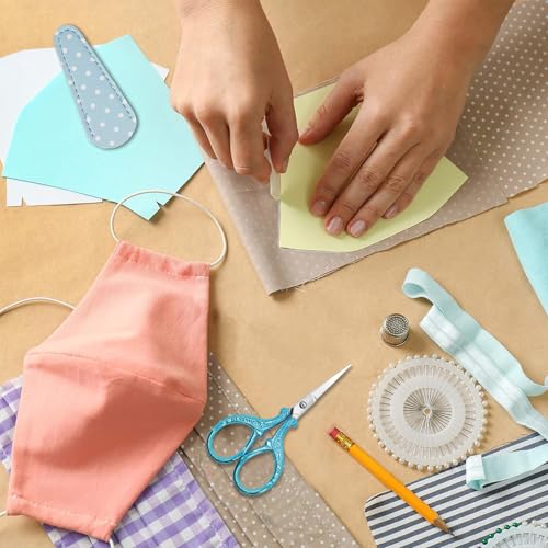 Embroidery Scissors 3.6 inch Crafting Scissors with Leather Cover - color: Light Blue