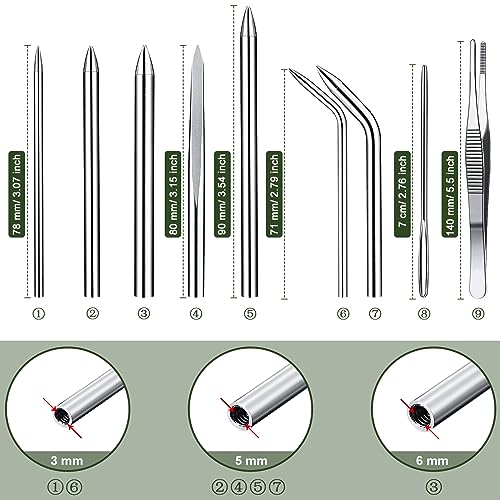 Ferraycle 12 Pcs Paracord FID Knotters Tool Set Stainless Steel Army Green - style: Army Green
