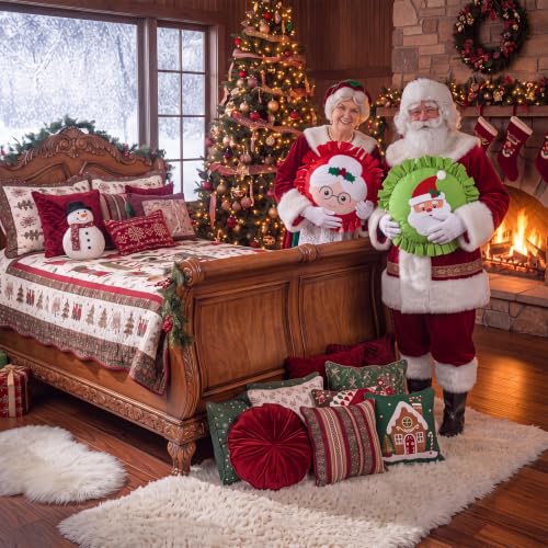 Weysat 6 Sets Christmas DIY Tie Pillow Craft Kit Mr&mrs Claus Design - style: Christmas