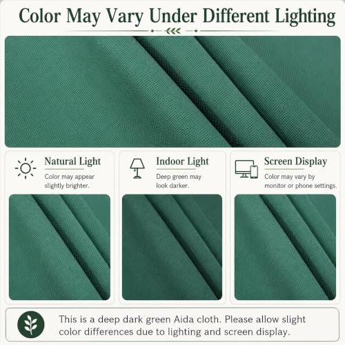 Aida Cloth 14 Count Cross Stitch Fabric Cross Stitch Aida Cloth for Embroidery and Needlework (Dark Green, 30 * 39inch) - color: Dark Green