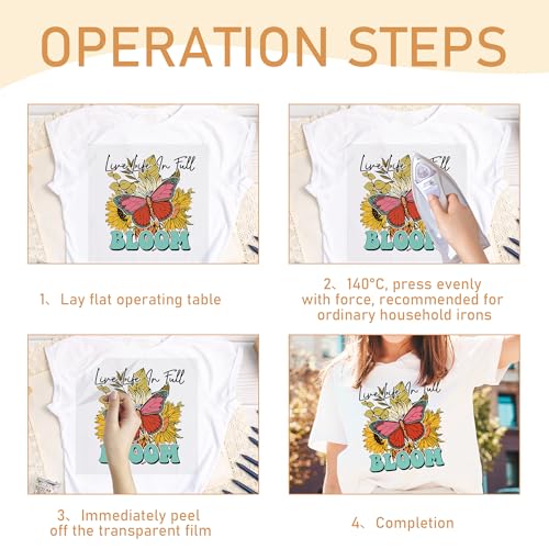 Dazoratix Mental Health Heat Transfers - 30 Sheets Inspirational Awareness Iron on Patches Design Stickers Ready to Press Positive for T-Shirts Clothing Wildflower Decals DIY Crafts Pillow Decorations - style: Mental Health-30PCs