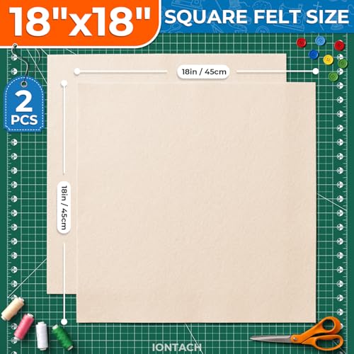 IONTACH 18" X 18" Soft Felt Sheets 1.6mm Thick (2 Packs, Apricot Nude) - color: Apricot Nude