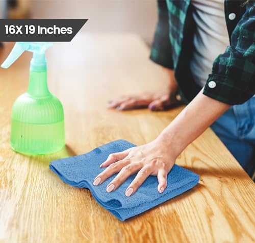 Utopia Towels Kitchen Bar Mops, 12 Pack 16x19 in 100% Cotton, Electric Blue - color: Electricblue, size: 12 Pack