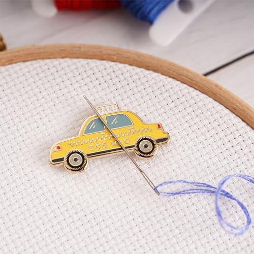 Caterpillar Cross Stitch NYC Taxi Magnetic Needle Minder - for Cross Stitch, Sewing, Embroidery and Needlework