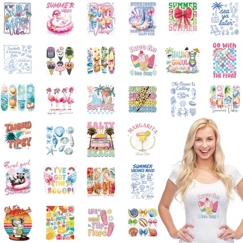 Summer DTF Transfers Ready to Press, Iron on Decals for T-Shirts - color: Summer832