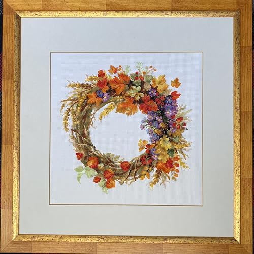 RIOLIS 1537 Wreath with Wheat Counted Cross Stitch Kit 11.75 x 11.75 in