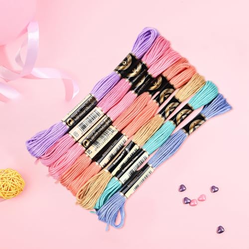 8 Skeins 6 Strands Colorful Embroidery Floss Variegated Cross Stitch Thread Needlepoint Gradient Friendship Bracelet String Yarn Threads Bulk for Sewing Bracelets Knitting Stitching Crafts - color: Colorful Thread, size: 70 Yards