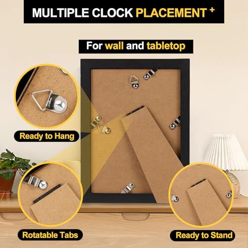 TOFOREVO 5x7 Picture Frames with 4x6 Mat Set of 2, Black - color: Black Wood Grain, size: 5x7
