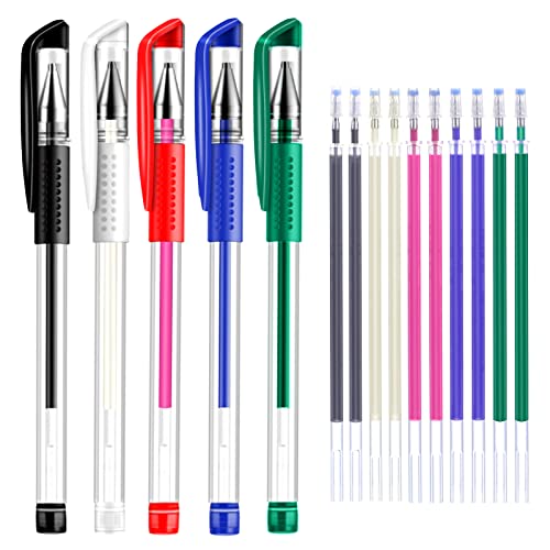 ibotti 5‑Color Heat Erasable Fabric Marking Pens, 10 Free Refills