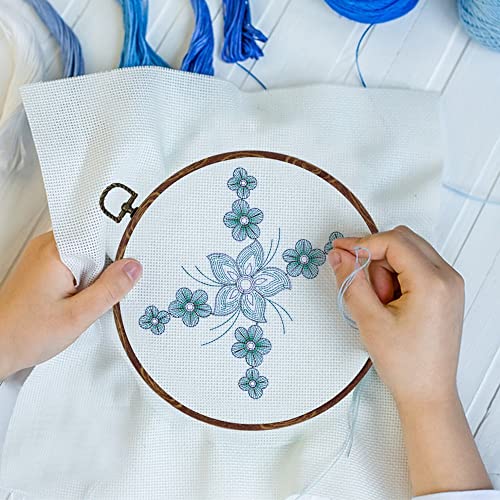 guofa 5 Pieces 4 inch Round Imitated Wood Embroidery Hoops, Rubber Plastic Material, for Display, Cross Stitch Embroidery, Wall Decorations