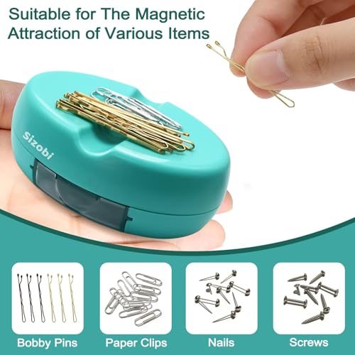 Sizobi Magnetic Pin Holder with 100 Pcs Pins, Sewing Supplies Organizer - color: Sky blue