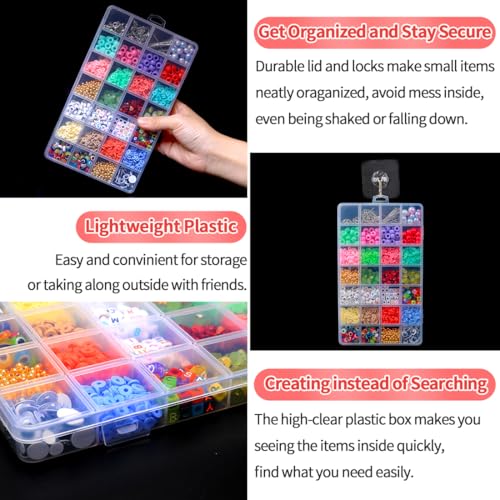 IOOLEEM Bead Organizer Box, 28 Grids 4 Pack Organizer Container Storage - size: 28 Grids (4 pack)