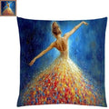 Fanxvivy Stamped Cross Stitch Kits for Adults Beginners Pillow Needlepoint Kit with Embroidery Pattern Needlework Kit Prestamped Stitches Kit 11CT Cross Stitching-Ballet Girl 18x18 inch - color: Pre-pattern 21