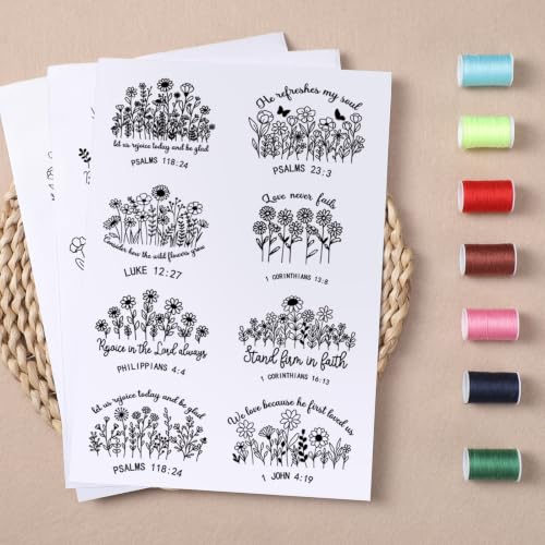 Water Soluble Embroidery Patterns, Bible Verse Stick and Stitch Paper - size: Bible Verse