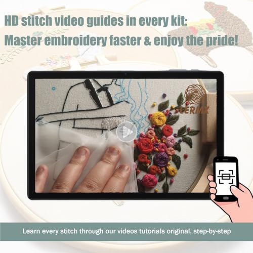 LX LERMX Embroidery Kits for Beginners, Adult Starter Cross Stitch Kit Needlepoint Complete DIY Kit with Unique Patterns, Hoop, Colorful Threads, Tools, Step by Step Instructions & Video Tutorial - color: Pattern 5 - 3PCS