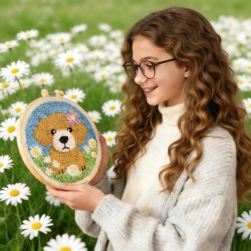 YOYLEAYOY Punch Needle Kit for Beginners (Golden Retriever)