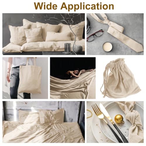 10 Yards Beige Cotton Fabric by the Yard Fabrics,63 Inches Wide Medium Weight Natural Cotton Fabrics,Bleached Muslin Fabric for Sewing Clothing Crafts Material - color: Beige, size: 10 yard