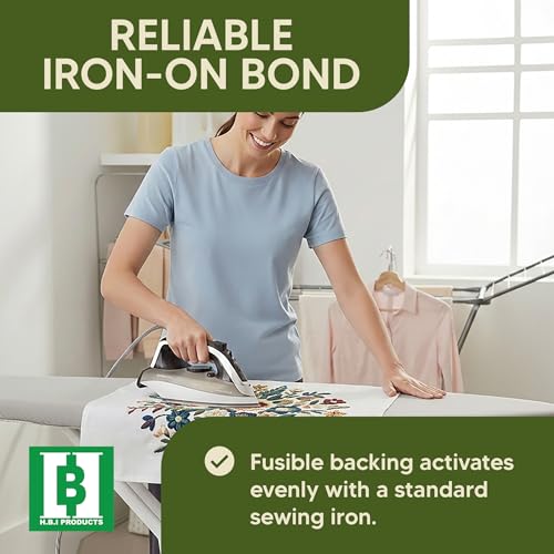 HBI Medium Weight Fusible Interfacing, Non Woven Iron-On, 15 in x 25 yd - size: 15” x 25 yd Medium Weight