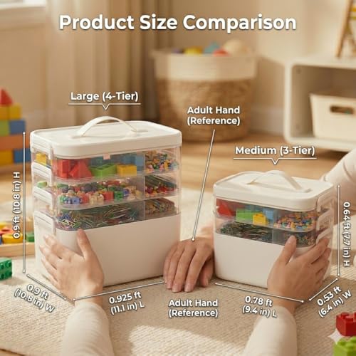 Medium 3-Tier Art Supply Storage Organizer with Removable Trays - color: Three-Layer