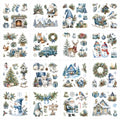 Winter Rub on Transfers for Crafts, Rustic Transfer Furniture Decals - style: Rustic Winter