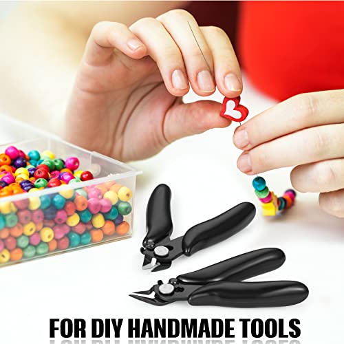 3 Packs 3. 5 Inch Wire Cutters Mini Soft Wire Snips Nippers Micro Cutter with Lock Flush Diagonal Cutting Pliers Small Flush Cut Pliers Jewelers Tools for Electronic(Black) - color: Black