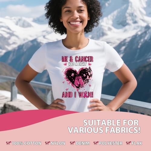 Breast Cancer Awareness Iron on Transfers - 20Pcs Falueqg Dtf Transfers Ready to Press, Pink Ribbon Halloween Iron on Decals Patches, Breast Cancer Survivors Heat Stickers for DIY Tshirts Clothes - color: Breast Cancer Awareness303