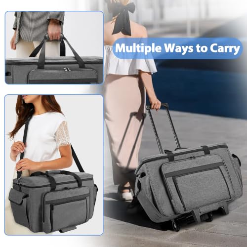 CURMIO Rolling Embroidery Machine Case Compatible with Brother SE600, PE535