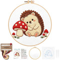 Nuberlic Embroidery Kit for Beginners Stamped Hedgehog Needlepoint - color: Hedgehog