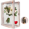 TJ.MOREE Shadow Box 11 x 14 Display Case Wood Picture Frame White Pink - color: White Pink, size: 11x14
