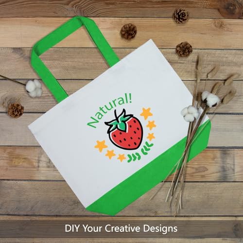 TOPDesign 1-Pack Super Strong Large 12oz Cotton Canvas Tote Bag, Reusable Grocery Shopping Cloth Bag, Fashionable Two-Tone Tote for Crafts, DIY Your Creative Designs - color: Lime Green/White