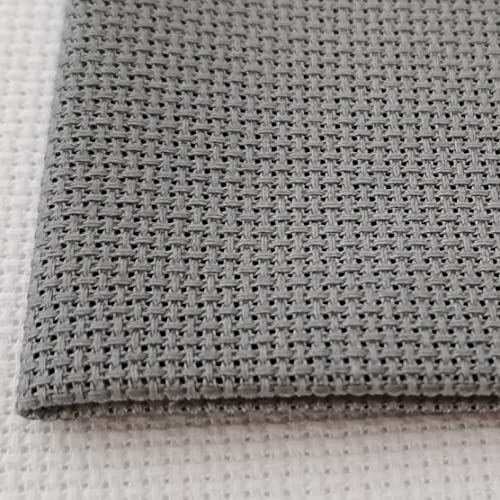 KCS 4/6 pc of 12" x 18" 18CT Counted Cotton Aida Cloth Cross Stitch Fabric (4 pc, Medium Grey) - color: Medium Grey, size: 4 pc
