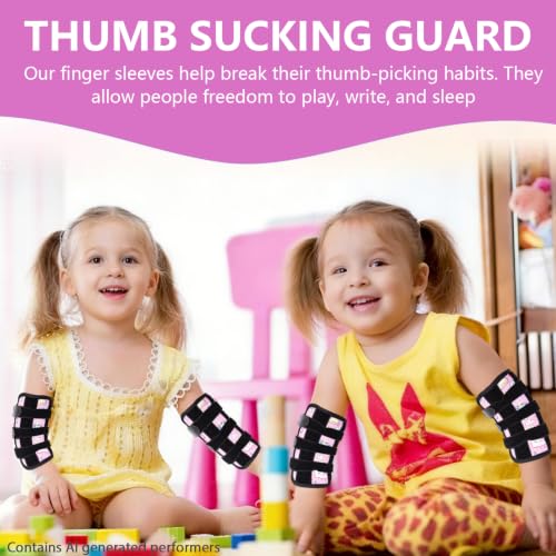 2PCS Thumb Sucking Guard, Thumb Guard for Thumb Sucking(Cloud & Rainbow) - color: Pink Clouds and Rainbows