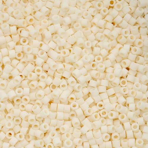 John Bead 25g Cylin Beads Cream Matte Glazed Luster 11/0 Glass Cylindrical Seed Beads for Jewelry Bracelets Necklaces Earrings Making Embroidery - color: Opaque Cream Matte Glazed Luster