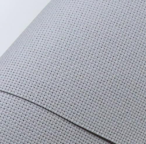 KCS 19" x 28"(48cmx72cm) 18CT Counted Cotton Aida Cloth Cross Stitch Fabric (Light Grey) - color: Light Grey